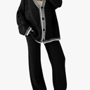 Pretty Garden Womens 2 Piece Cardigan Sweater Set Casual Long Sleeve Outfits V Neck Button Down Cardigan Sweater and Pants