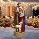 Metal Christmas Outdoor Nativity Scene for Yard with Stake 30 Inch Large Christmas Nativity Set with Baby Jesus Mary and Joseph Outside Waterproof Religious Yard Lawn Signs for Garden Lawns Decoration