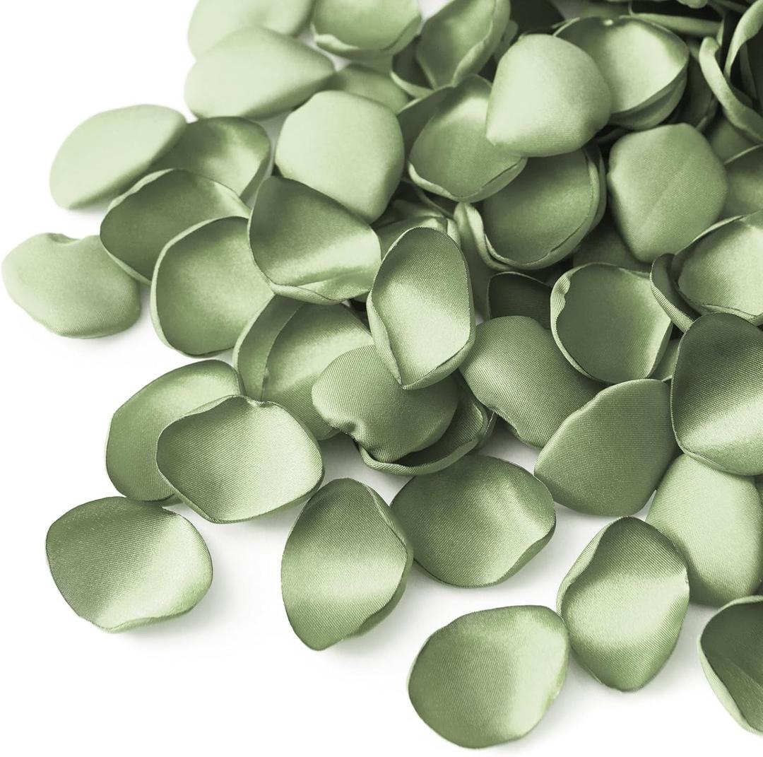 Ling's Moment Rose Petals, Silk Flower Petals for Wedding/Aisle/Flower Girl Baskets/Table Centerpiece Dcor,etc.Sage Green 200pcs
