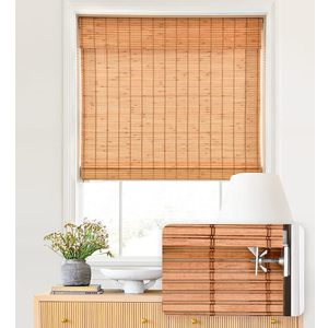 LazBlinds No Tools No Drill Cordless Bamboo Roman Shades, Light Filtering Window Treatment, Roll Up Bamboo Blinds for Window 20'' W x 64'' H, Wood LazBlinds No Tools No Drill Cordless Bamboo Roman Shades, Light Filtering Window Treatment, Roll Up Bamboo Blinds for Window 20'' W x 64'' H, Wood
