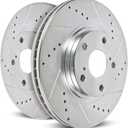 Power Stop AR85108XPR Front Evolution Drilled and Slotted Rotors Pair For 2007-2021 Ford Expedition | 2010-2020 Ford F-150 6 Lug Models | 2007-2021 Lincoln Navigator 