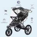 Jeep Jogging Stroller Weather Shield, Baby Rain Cover, Universal Size to fit most Jogging Strollers, Waterproof, Windproof, Ventilation,Protection, Pram,Vinyl, Clear, Plastic