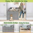 Reinforced 55" Wide Retractable Dog Gate with Support Rods, 33" Tall Retractable Baby Gate for Dogs, No Sag and Wrinkle Mesh Child Gates for Doorways, Indoor Pet Barrier Stair Gates for Kids, Gray