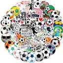 100PCS Soccer Stickers for Scrapbooking, Vinyl Waterproof Stickers for Water Bottles, Soccer Team Gifts for Kids Teens, Christmas Stocking Stuffers for Kids Boys Girls