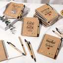 12 Set Employee Appreciation Gifts Bulk, Thank You Gift Inspirational Notebook for Team Volunteer Nurse Coworker Teacher Students, Notepad with Bamboo Pen Bulk (12, teacher)