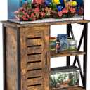 Herture 20-29 Gallon Fish Tank Stand, Aquarium Stand with Cabinet Accessories Storage, Heavy Duty Metal Frame, 31.49" L*15.74" W Tabletop, 330LBS Capacity, Rustic Brown PG07YGN