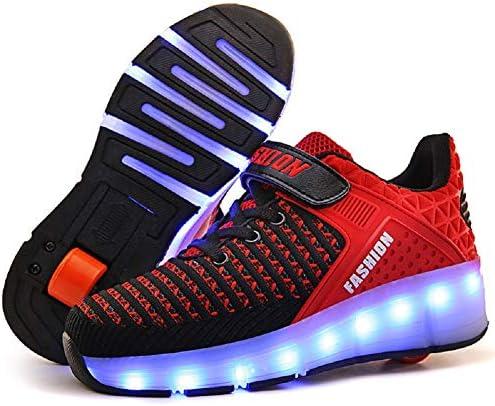 Ylllu Kids LED Roller Skate Shoes with Single Wheel Light up Roller Shoes Gift for Girls Boys Children Size 40