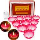 alikiki Diwali Gifts Electronic LED Diyas - Lotus Shaped Diya String Lights Diwali Pooja Item Indian Home Office Mandir Puja Decor, 10 Lotus Diyas per String, Battery Operated, Waterproof
