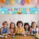 BlissYard Happy Easter Fence Banner Eggs Decor 118 x 19.68 Inch