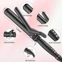 SAOSA 1 1/2 Inch Curling Iron, Tourmaline Ceramic Extra Long Barrel Curling Iron 1.5 Inch with Auto Shut-Off, Dual Voltage 110-240V Hair Curler Suitable for Travel, Including Glove