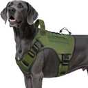 WINGOIN Green Tactical Dog Harness for Extra Large Dogs,No Pull Dog Harness | Heavy Duty with Handle,Adjustable Reflective,Military K9 Style,Big Size Dog Vest,for Great Danen,for Walking Training Hunting