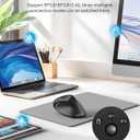TECKNET Ergonomic Mouse Rechargeable Bluetooth - 4800 DPI Vertical Mice 6 Adjustable Levels, Wireless Optical Carpal Tunnel Mouse Right Hand, Multi Device for Laptop, PC, Computer, MacBook - Black