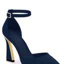 Juliet Holy Womens Pumps Point Closed Toe Heels Buckle Ankle Strap D'Orsay Heeled Sandals