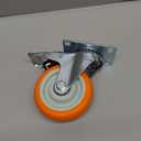 4 Inch Industrial Heavy Duty Swivel Caster Wheels with Brake,Set of 4 Safety Locking Casters,Load 2000lbs,Premium Polyurethane Wheels for Table,Trailer,Saw Table,Stage Toolbox,Bed,Corn Board (Orange)