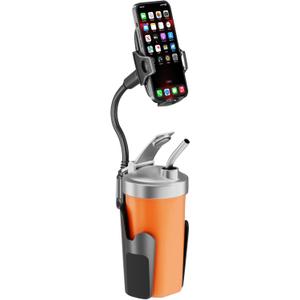 Cup Phone Holder for Car with 360 Adjustable Long Gooseneck, Cell Phone Holder Mount for Car | Truck | Golf Cart Compatible with iPhone & Samsung & All Smartphones