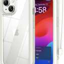 ANB for iPhone 14 Plus case& iPhone 15 Plus case,Soft Silicone and Clear Hard PC Back 3in1 Full Body Shockproof Heavy Duty Military-Grade Drop Protection Cover. (White)