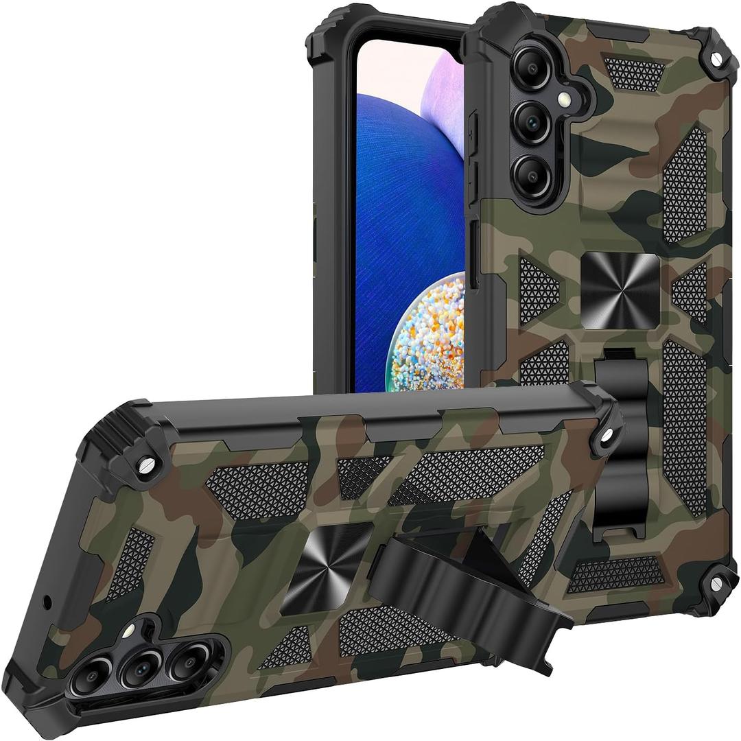 for Samsung Galaxy A16 5G / A16 4G Case, Camouflage Design Phone Case with Built-in Kickstand Heavy Duty Shockproof Military Grade Camo Protective Cover for Samsung Galaxy A16, Army Green