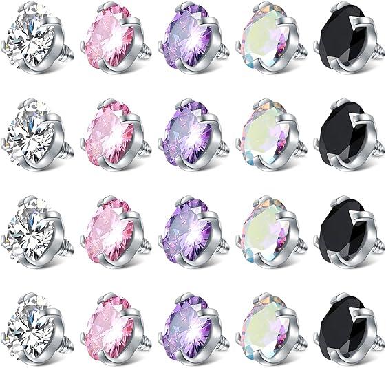 VCMART 14G 5mm 8mm Replacement Balls Externally Threaded Piercing Balls for Tongue Nipple Navel Belly Button Rings Industrial Barbell Piercing Surgical Steel Body Piercing Jewelry Parts