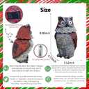 Garden Solar Owl Decoy Statue Outdoor Figurine Light Decor Glowing Eyes Spring Mounted Wobblying Head Resin Sculpture Decoration for Home Porch Patio Lawn Farm Yard Housewarming Ornament Gift