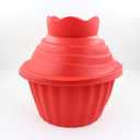 Giant Cupcake Molds, Dishwasher Safe Big Top Silicone Cupcake Molds, Non-Stick Jumbo Cup cake Bake sets for Easy Cake Decorating and DIY Bake tools(3 pack) (Red)
