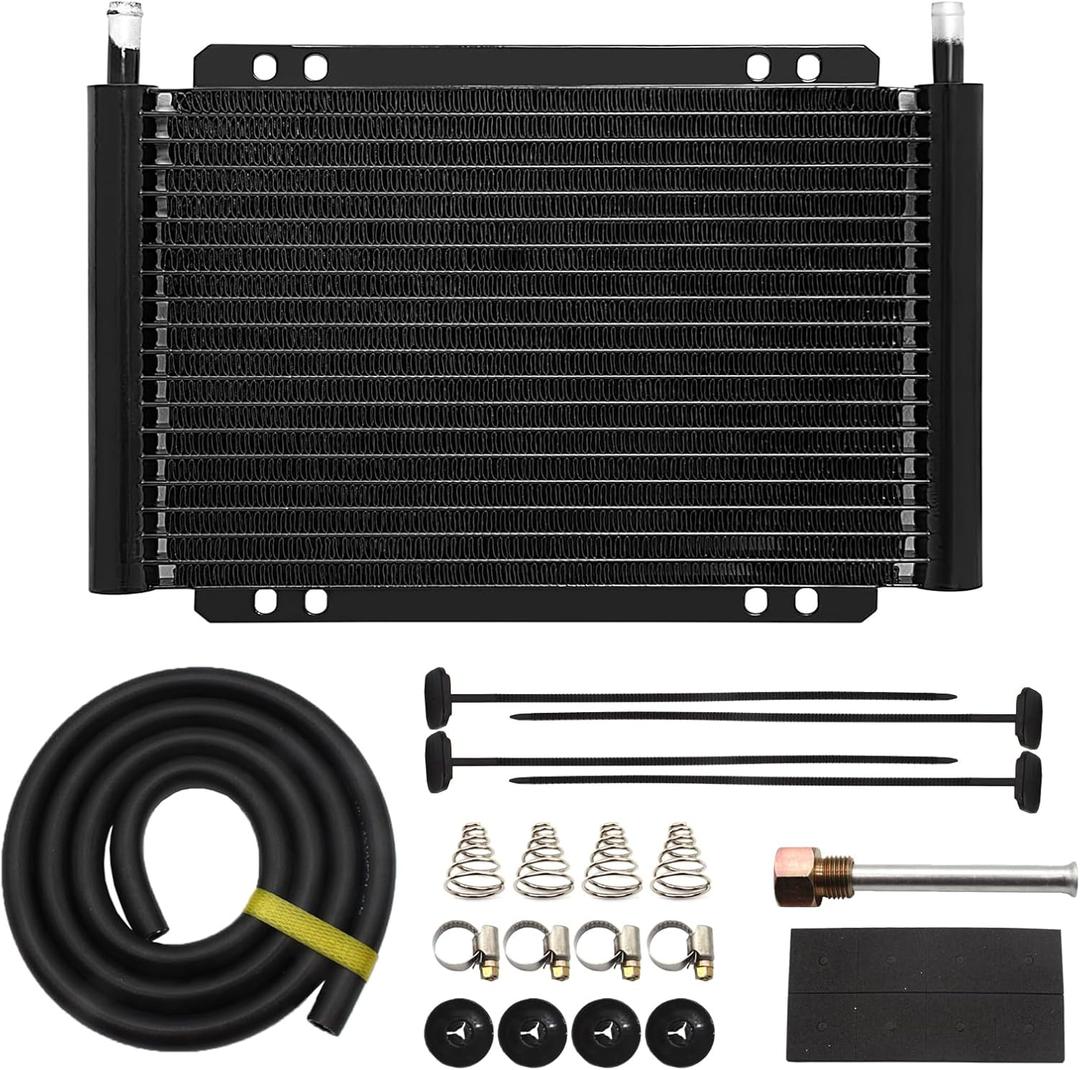 Aluminum transmission cooler kit,Cooling protection, Improving car performance,11 x 9.5 x 0.7 inches