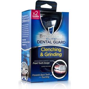 Dental Guard SMARTGUARD Elite (2 Guards 1 Travel case) Front Tooth Custom Anti Teeth Grinding Night Guard for Clenching - Dentist Designed - Bruxing Splint Mouth Protector for Relief of Symptoms