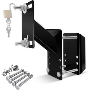 Lockable Spare Tire Carrier, Spare Tire Bracket for Utility Trailer, Powder Coat Steel Black Boat Trailer Tire Mount Fits Most Lugs Wheels, Easy to Install