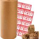 Honeycomb Packing Paper 12" Width X 400 FT for Moving Glass Dishes Recyclable Wrapping Paper Bubble Wrap Packing Material for Shipping Fragile Items Shipping Filler with 20 Fragile Stickers