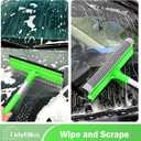 Window Squeegee Professional, 56 Car Windshield Glass Cleaner Tool with Extension Pole, Long Handle Household 10 inches Washer Sponge Scrubber Kit for Cleaning Home Mirror Outdoor (Green)