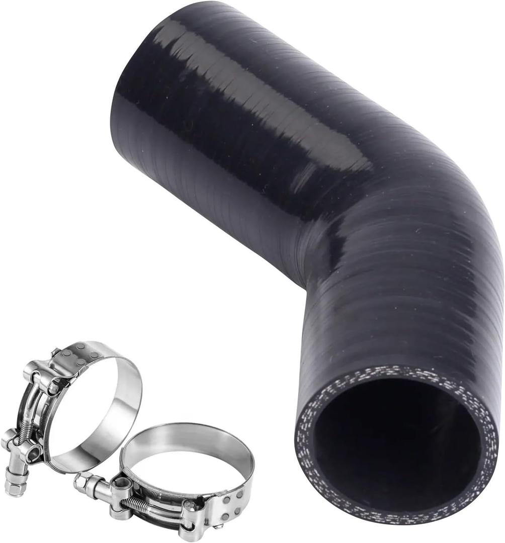 YSIL 2" ID 45 Degree Elbow Coupler Silicone Hose 4-Ply Reinforced Turbo Intercooler Intake Piping with T-Bolt Clamps 5MM Thickness 4" Length
