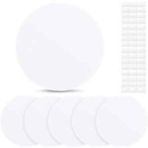 Sosation 6 Pcs Ceiling Cover Plate Wall Hole Cover Plastic Flat Blank Plate with 48 Pcs Double Faced Adhesive Tape for Ceilings or Wall (8 Inch)