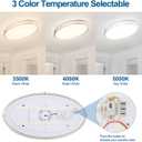 DAKASON 24Inch Oval LED Flush Mount Ceiling Light, 40W Large LED Light Fixture Ceiling for Kitchen/Living Room, 3500K/4000K/5000K Dimmable, Modern Low-Profile for Dining Room/Laundry, Brushed Nickel