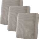 H.VERSAILTEX Super Stretch Stylish Cushions Covers/Furniture Cover Spandex Jacquard Small Checked Pattern Super Soft Slipcover Washable Individual (3 Cushion Sofa, Taupe)