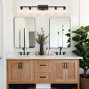 6-Light Bathroom Vanity Light Black Vanity Lights for Bathroom Light Fixtures Matte Black 6 Light Fixtures with Clear Glass Shades for Bath Over Mirror