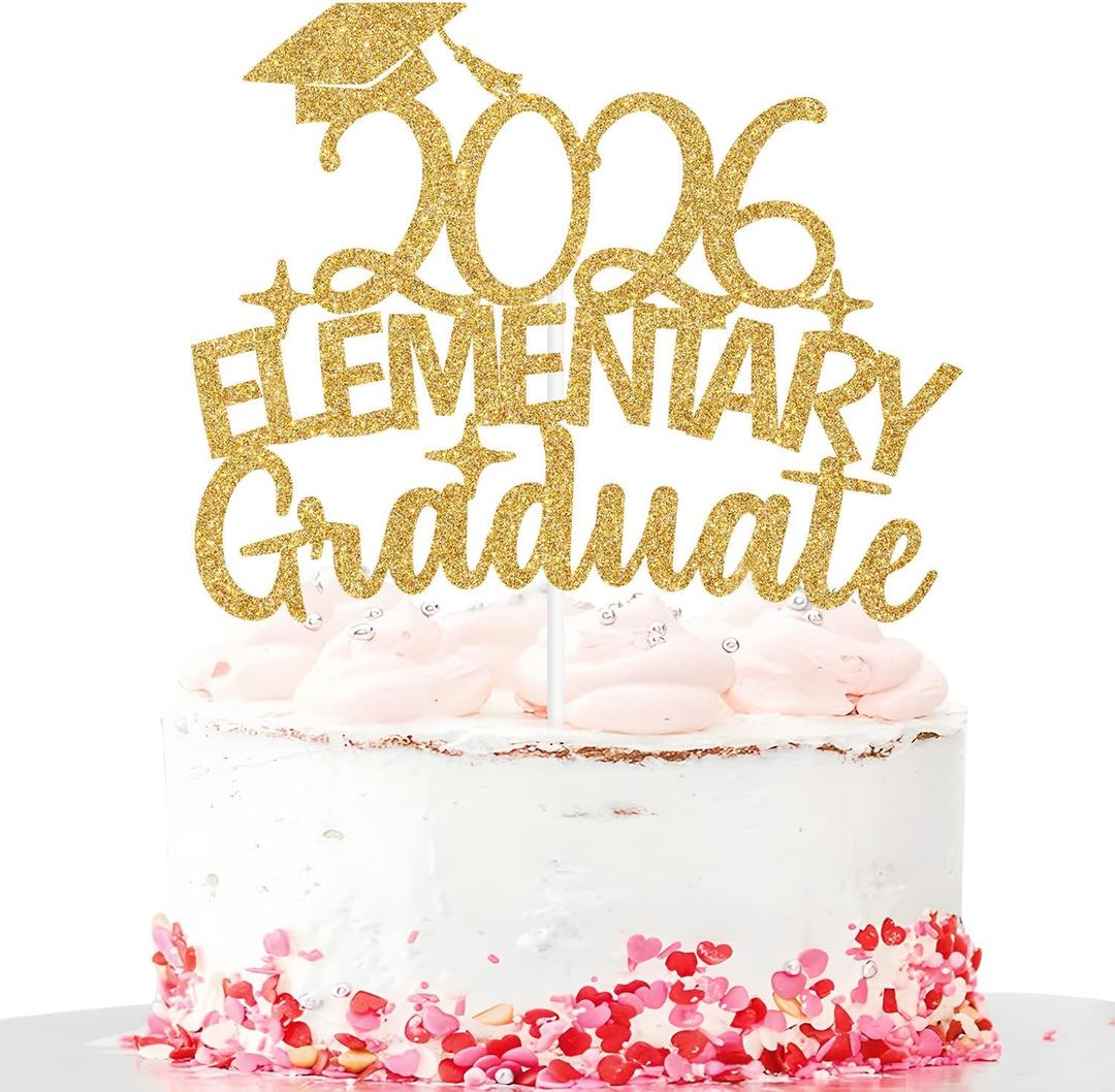 2026 Elementary Graduate Cake Topper, 5th Grade Grad Cake Decor, Elementary School Graduate, 5th Grade Graduation Party Decorations