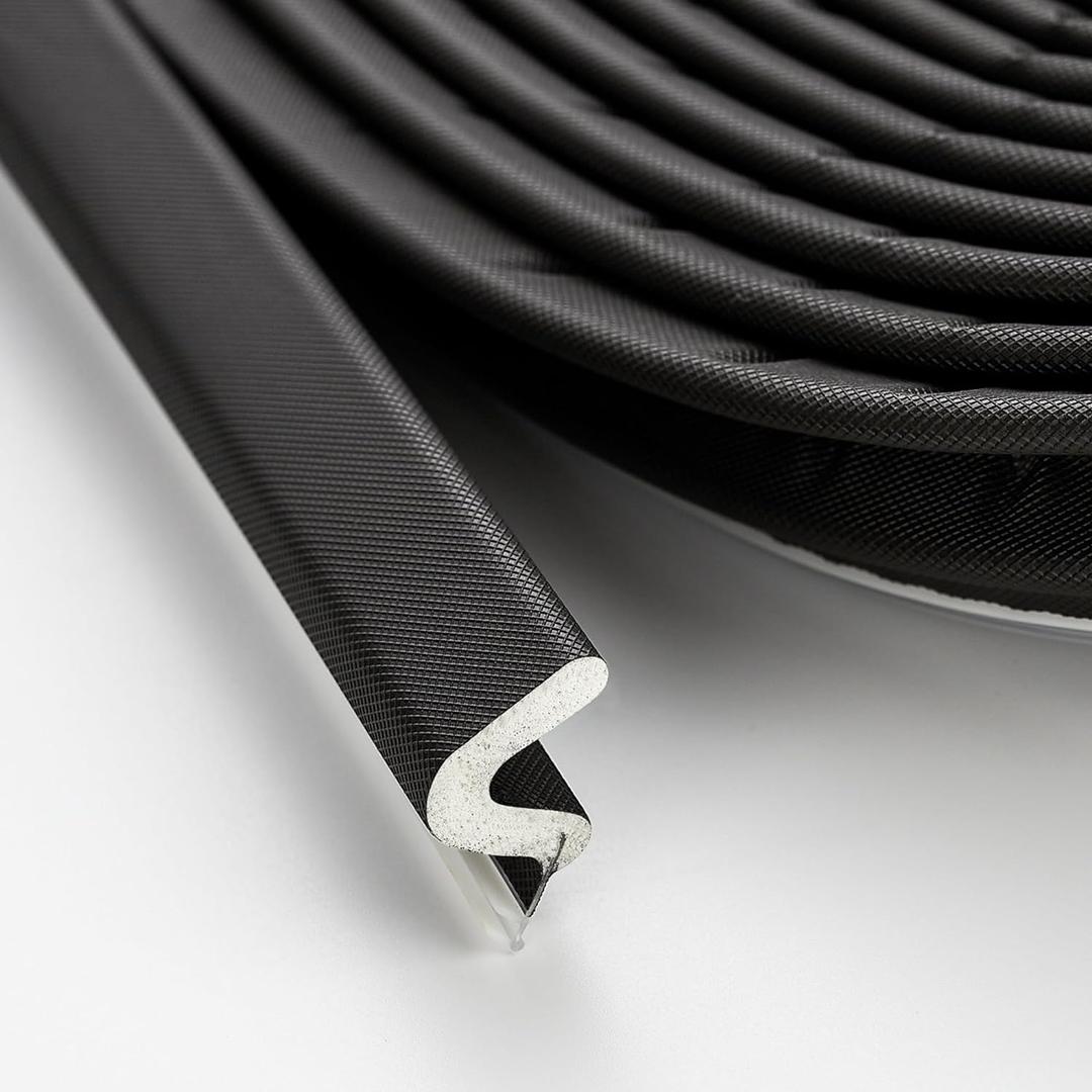 Weather Stripping Door Seal Strip - Soundproof Q-Shaped Foam for Exterior Door Frame, Large Gap Seal, Noise Cancelling, Easy to Install (Black, 40FT)
