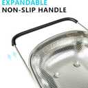 REDANT Over the Sink Metal Strainer and Colander for Kitchen - Large Food Strainers and Colanders with Rubber Grip - Sieve Fine Mesh Stainless Steel for Spaghetti, Pasta, Rice, Fruits, Vegetables