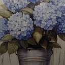 BJYCHG Blue Hydrangea Picture Wall Art Bathroom Decor Hydrangea Canvas Rustic Floral Poster Prints Flowers in Vase Painting Farmhouse Decor Framed (Teal, 36L x 24W)