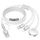 Travel Essentials for Apple Watch Charger,iPhone Charger,3 in 2 Type C/L/Magnetic Fast Charging Cable,Multi Charging Cable Portable Designed for iWatch Series,iPhone 17-11,Galaxy S26-S21,Car-5FT