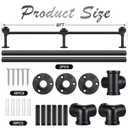 Zonon 8 ft Bar Foot Rail Kit, Matte Black Industrial Pipe Railing for Bar