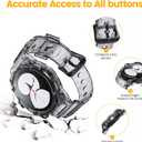 NotoCity for Galaxy Watch 4 Galaxy Watch 5 Watch 6 40mm Bands, Clear Band with Protective Case Replacement Strap for Galaxy Watch 4/5 (40mm, black)