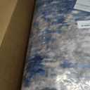RELEANY Washable Area Rugs 10'x14' Non-Slip Modern Abstract Soft for Living Room Entryway Bedroom Nursery, Print Pattern, Blue Grey Navy Gray
