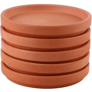 Cabilock 5pcs Pottery Flower Pot Tray Pot Plates for Use Base to Protect Floors from Water and Damage Inner