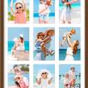 decorUhome 14x20 Picture Frames Collage Wall Decor, Display 9Pcs 4x6 Photos with Mat or 1Pcs 14x20 Unmatted, 9 4x6 Collage Picture Frames for Wall Mounting, Brown