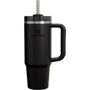 Stanley Quencher H2.0 Tumbler with Handle and Straw 30 oz | Flowstate 3-Position Lid | Cup Holder Compatible for Travel | Insulated Stainless Steel Cup | BPA-Free | Black 2.0 (30 Ounces)