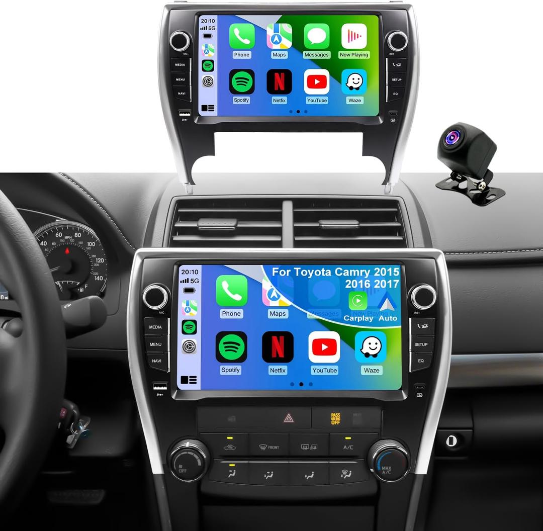 64G Upgrade Car Radio for Toyota Camry 2015 2016 2017, Android 13 Car Stereo, 10 Inch Touch Screen Wireless CarPlay & Android Auto, Bluetooth 5GWiFi GPS Navigation FM Backup Camera Fit J.B.L Version