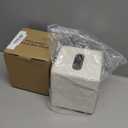 PU Leather Tissue Box Cover Square Tissue Box Holder with Magnetic Closure (White)