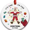 2 x Funny Christmas Ornament 2025 - Its Fine Im Fine Everything is Fine Holiday Tree Decoration, Hilarious Stress Relief Gag Gift, Funny Xmas Movie-Inspired Ornament, Unique Holiday Humor Decor