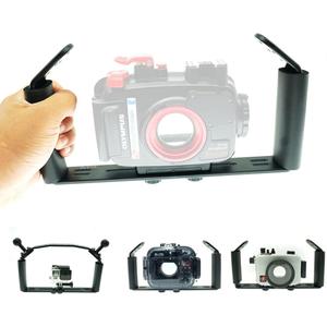 Underwater Handle Tray Bracket Aluminum Alloy Dual Handheld Video Light Stabilizer Tray for Camera housingHandle Grip for gopro Set up Works for Hero 10,Action Camera