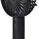 Comfort Zone Personal Handheld Rechargeable Fan, 4 inch, 3 Speed, Lithium Ion Battery, Micro USB Cable, Powerful, Mini Hand Fan, Ideal for Home, Bedroom & Office, CZPF402BK